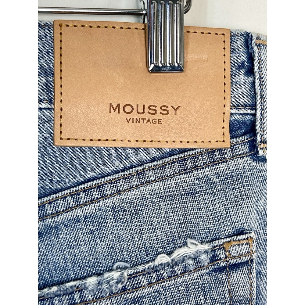 New! MOUSSY VINTAGE Mathews Cut Off Short Light Blue Distressed Raw Hem Denim 28 - Picture 9 of 16